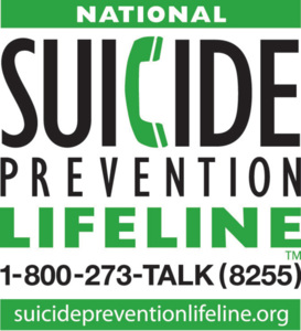 National Suicide Prevention Lifeline. 1-800-273-8255
